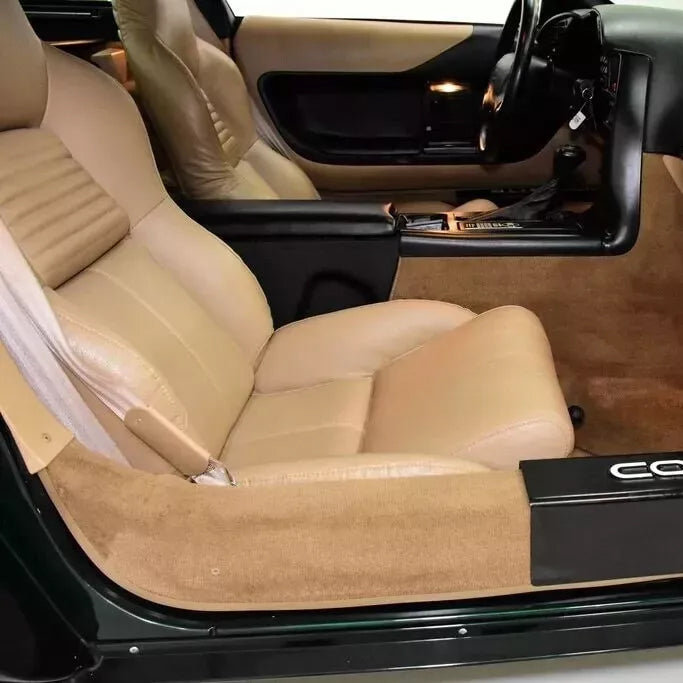 Premium tan leather seat covers for Corvette C4 – durable, high-quality, and factory-accurate fit. Competes with Top Flight Automotive, Al Knoch Interiors, and LeatherSeats.com