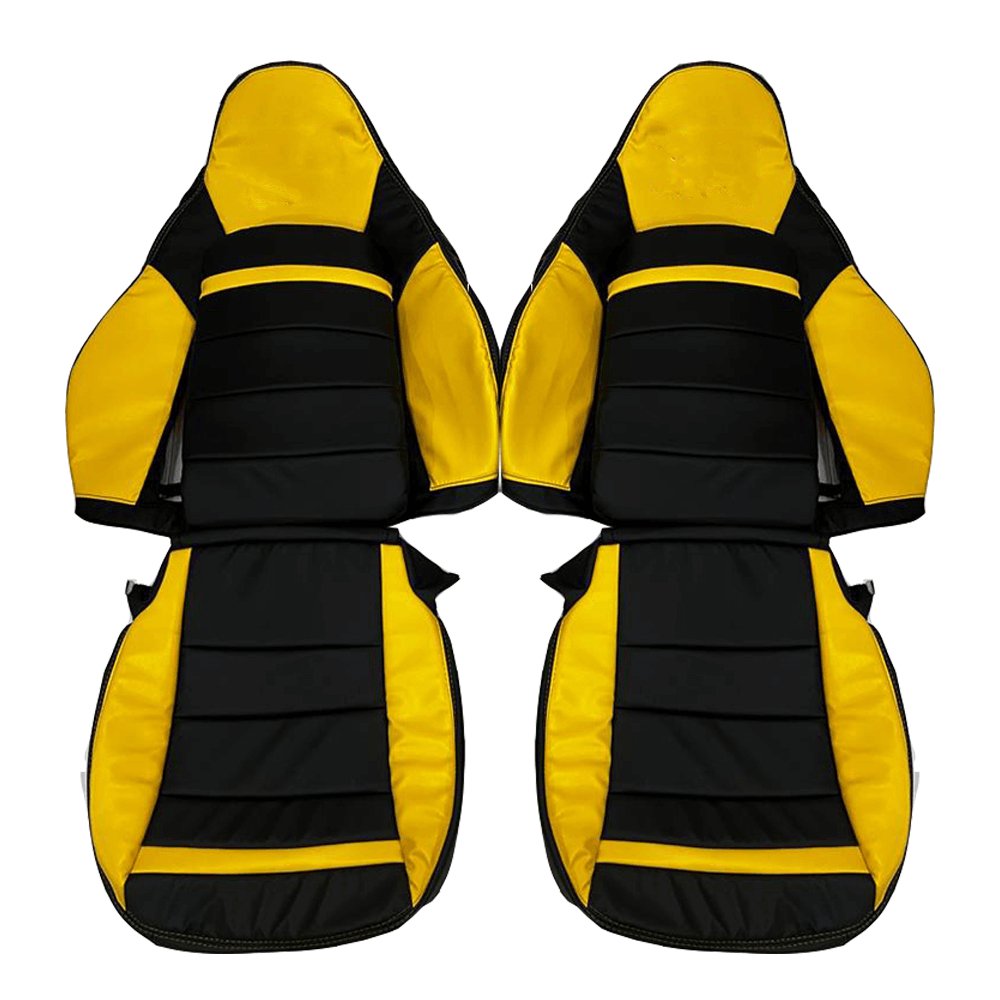Corvette C6 Seat Covers - Yellow & Black - Lux Seat Covers
