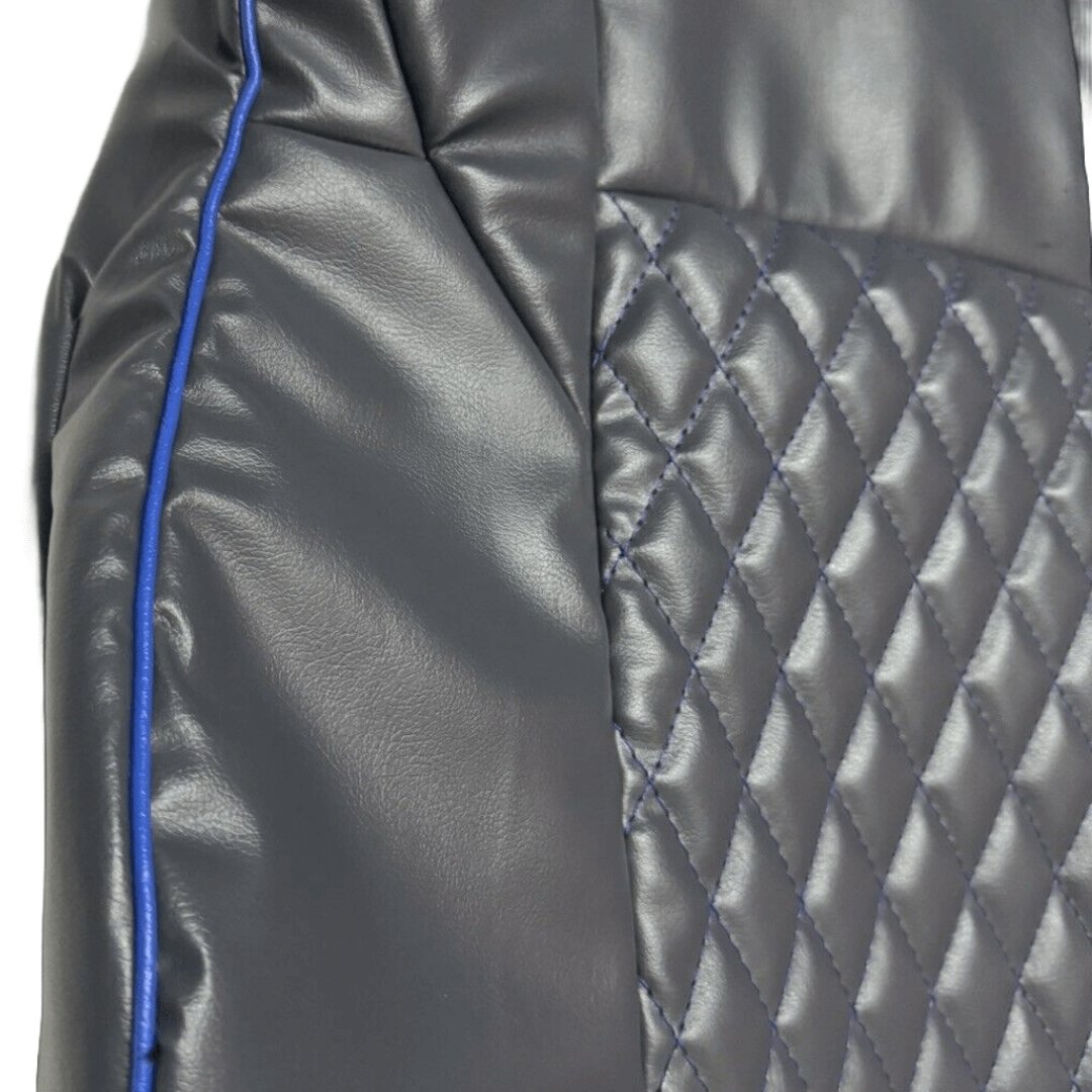 Nissan 350Z Seat Covers - Black & Blue Thread Diamond - Lux Seat Covers