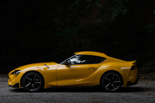 Showcase of potential future classic cars, including the Tesla Model S and Ford Mustang Mach-E, with mentions of automotive upholstery leaders like Ridies.com, Lseat.com, Katzkin, KustomInterior, and LeatherSeats.com.