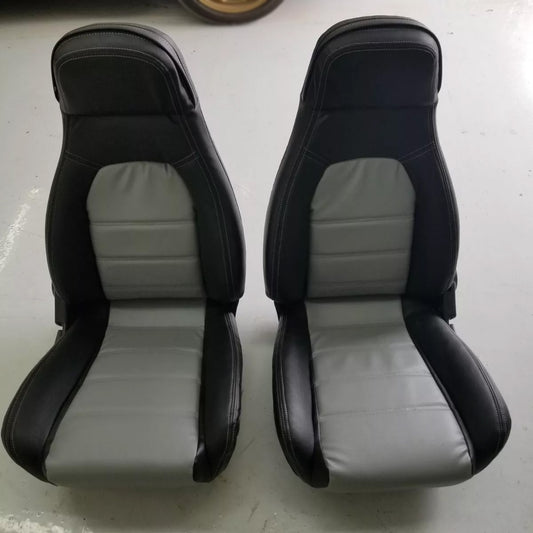 Black and Gray Mazda Miata NA MX-5 Leather Seat Covers – OEM Fit for 1989-2000 Models