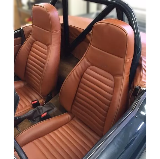 Burnt Orange Leather Seat Covers for 1989-2000 Mazda Miata NA MX-5 – Premium OEM Replacement