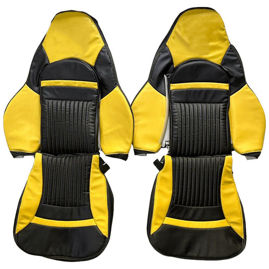 Corvette C5 Seat Covers - Yellow & Black - Lux Seat Covers