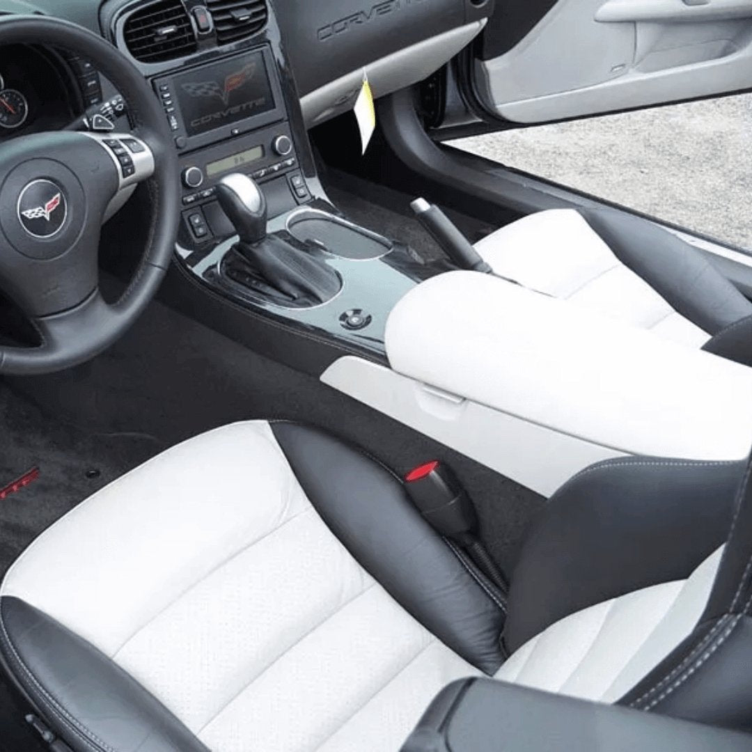 Corvette C6 Seat Covers - Black & Light Gray - Lux Seat Covers