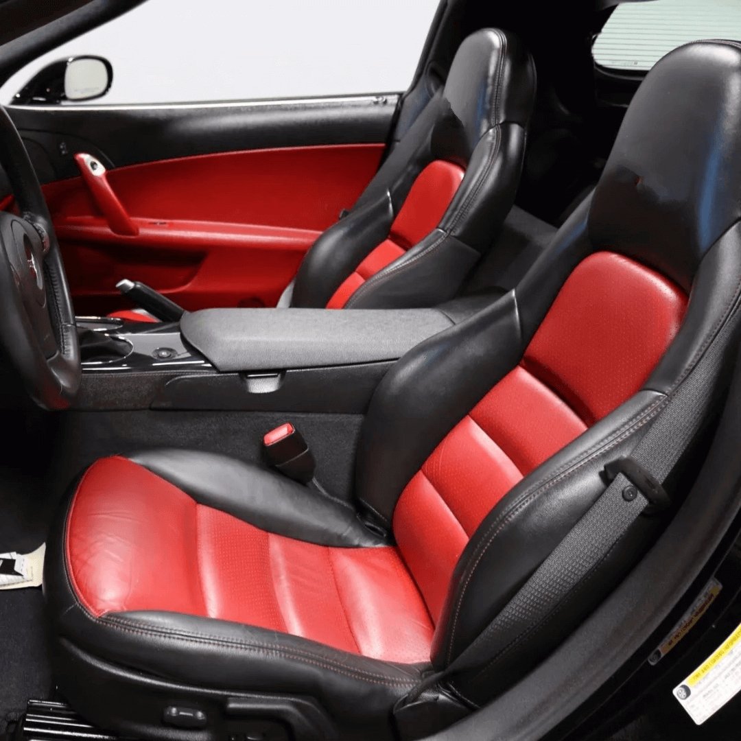 Corvette C6 Seat Covers - Black & Red - Lux Seat Covers