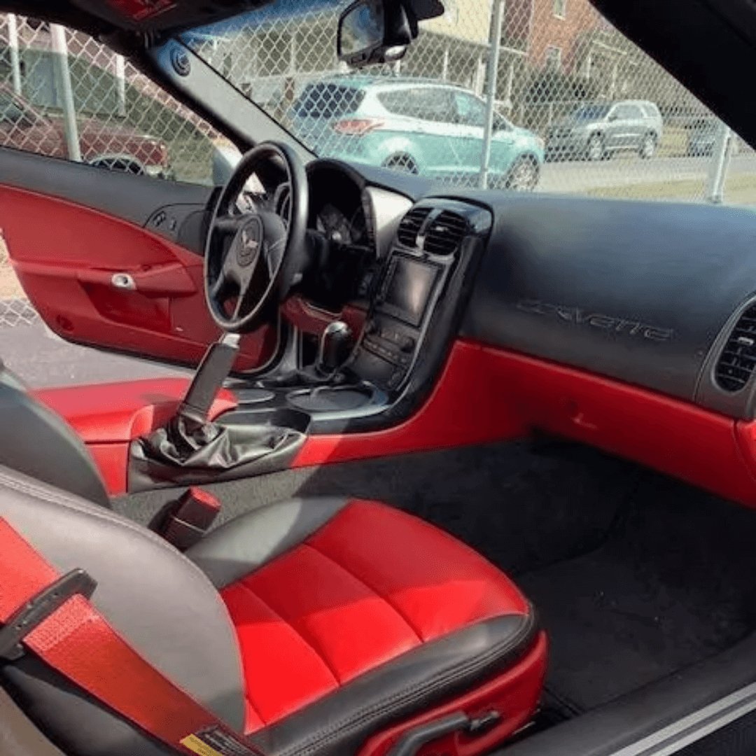 Corvette C6 Seat Covers - Red and Dark Gray - Lux Seat Covers