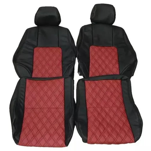 Honda Prelude 5th gen black and red diamond stitch leather seat covers (1997–2001)