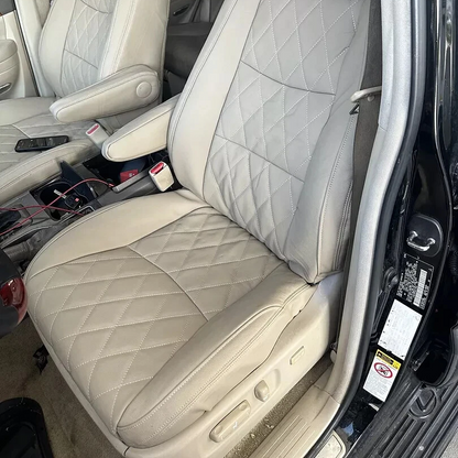 Lexus GX 470 light beige leather seat covers with diamond stitching OEM replacement
