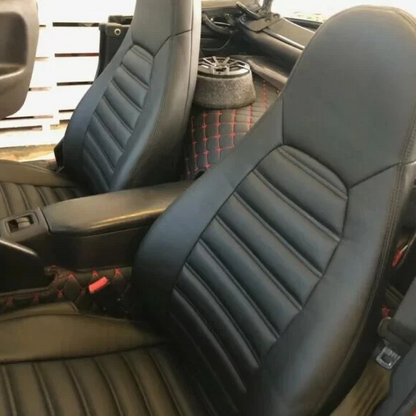 Mazda MX-5 NB Miata Seat Covers | 1999-2005 | Black | Ribbed Design