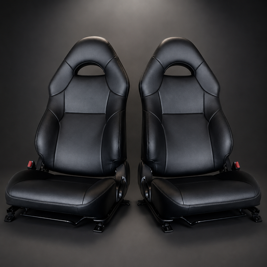1999-2006 Toyota Celica T230 black OEM replacement seat covers with factory-inspired sporty interior upholstery design