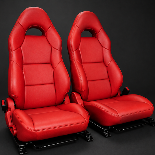Toyota Celica T230 red OEM replacement seat covers for 1999-2006 models with sporty custom interior upholstery styling